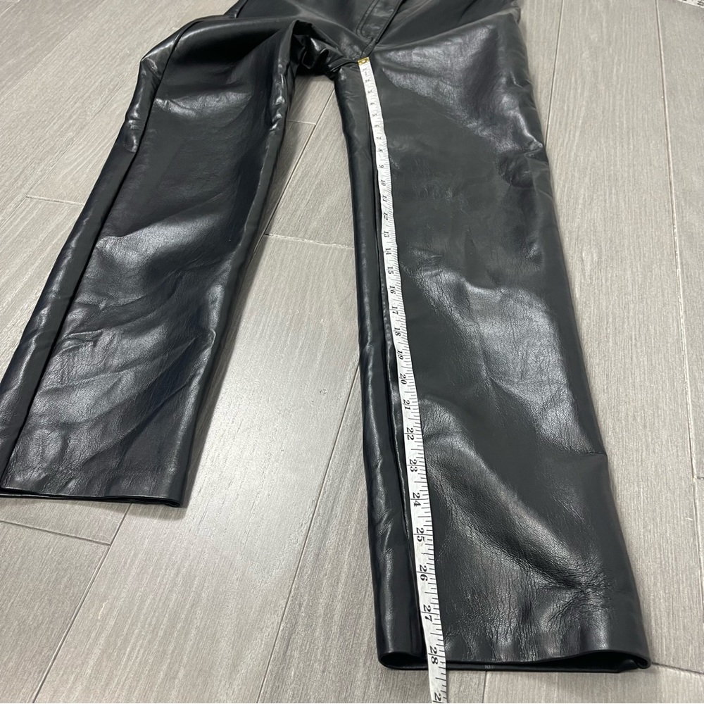 ARITZIA Wilfred The Melina Pant Black High Rise Straight Leg Faux Vegan Leather - Picture 16 of 16